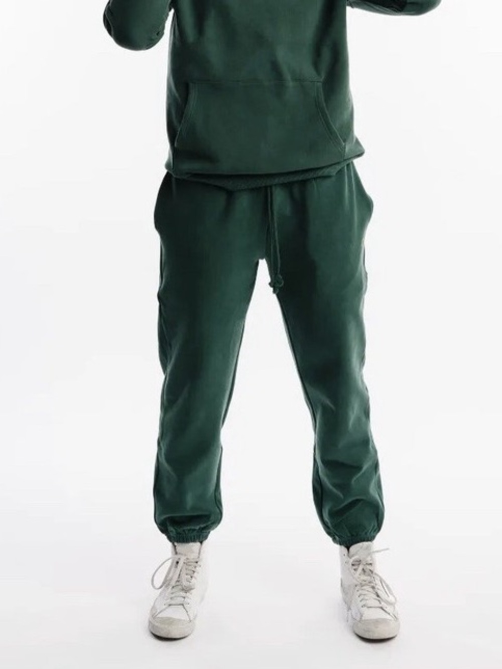 ZYIA Active Pine Green Relaxation Brushed Cotton Jogger Lounge Sweatpants Large
